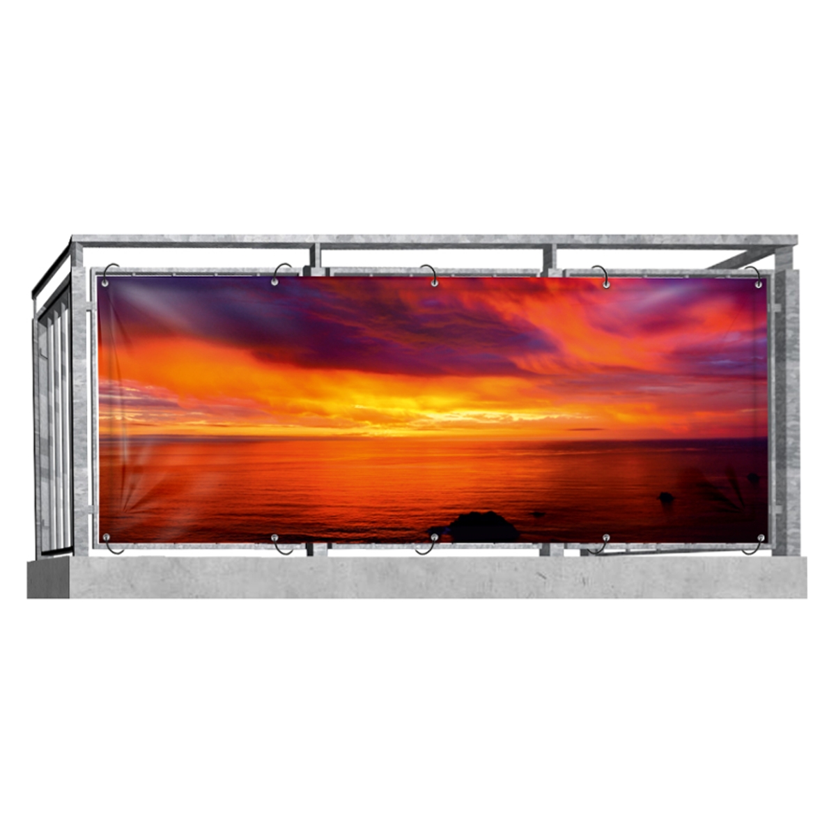 Sonnenuntergang (1865) - Balkonsichtschutz