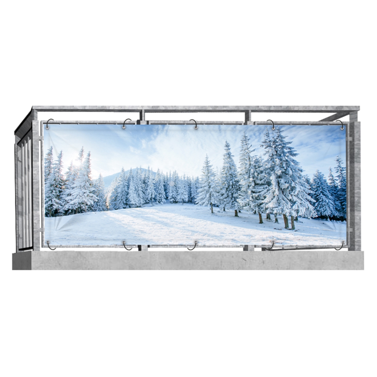 Winterlandschaft (4076) - Balkonsichtschutz