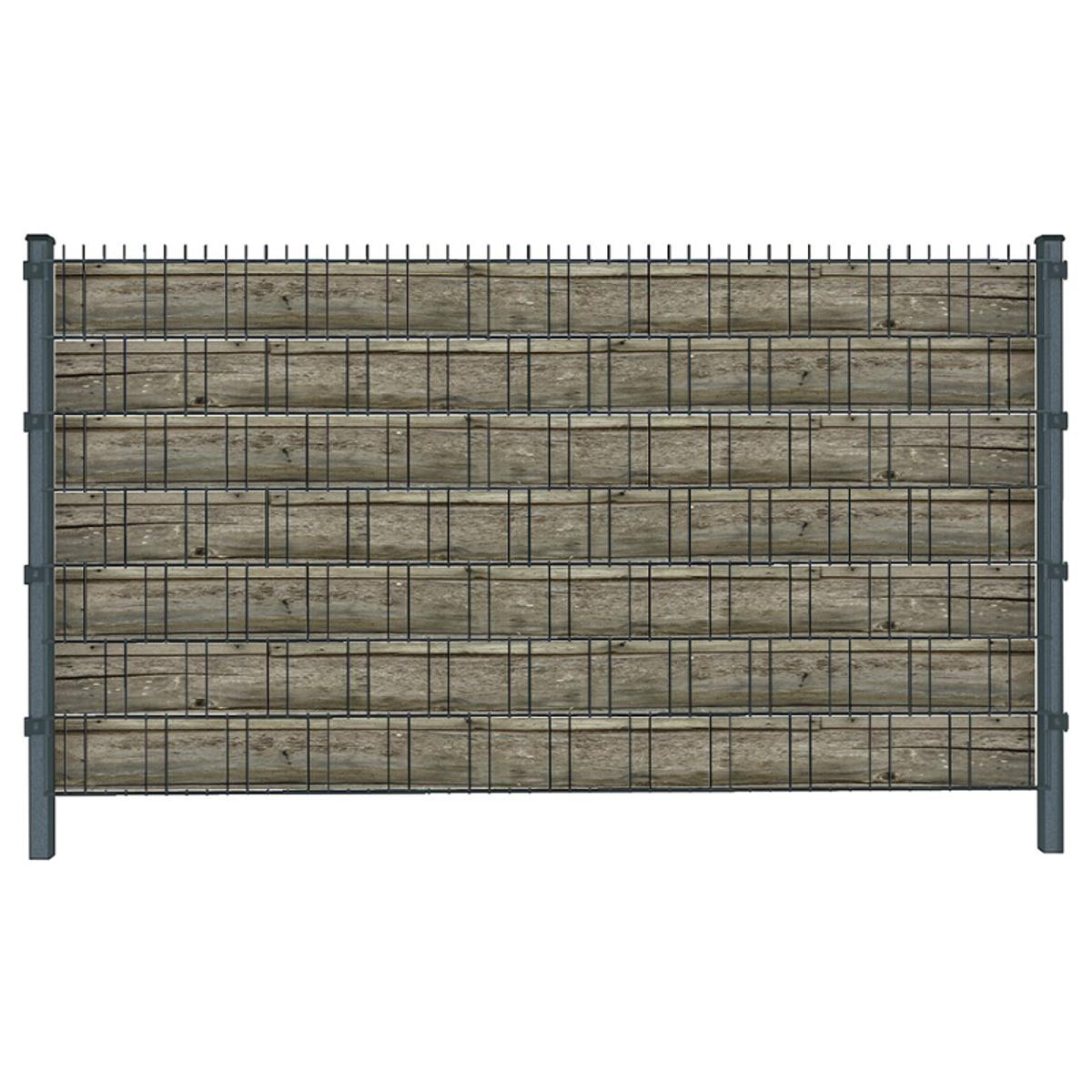 Holzwand (4444) - Sichtschutzstreifen inkl. Clips