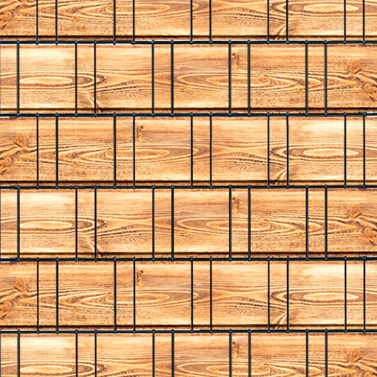 Holzwand (4443) - Sichtschutzstreifen inkl. Clips