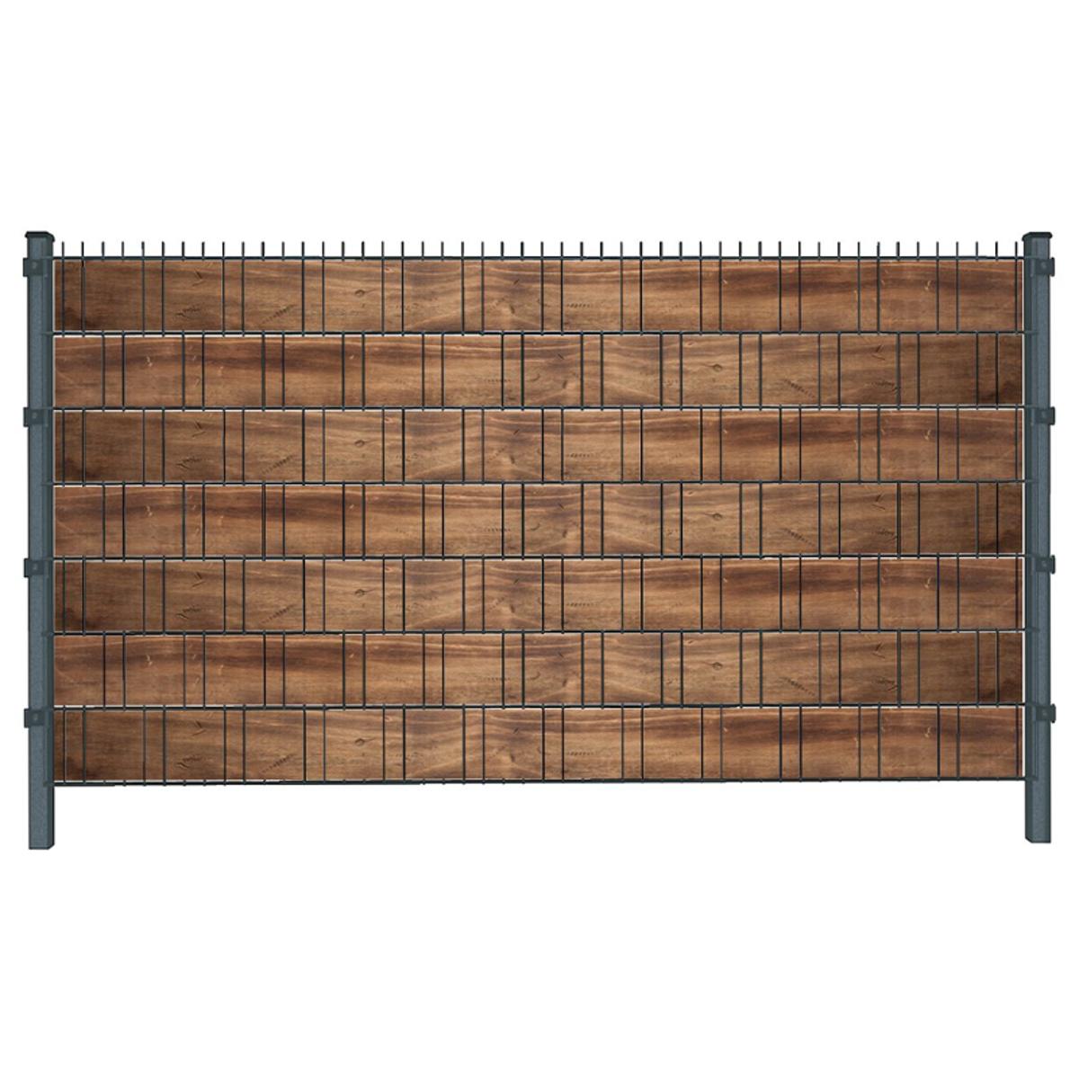 Holzwand (4445) - Sichtschutzstreifen inkl. Clips