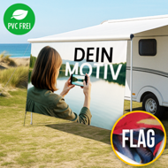 Camping-Markise selbst gestalten in Wunschgröße, Textil Flag