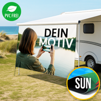 Camping-Markise selbst gestalten in Wunschgröße, Textil Sun