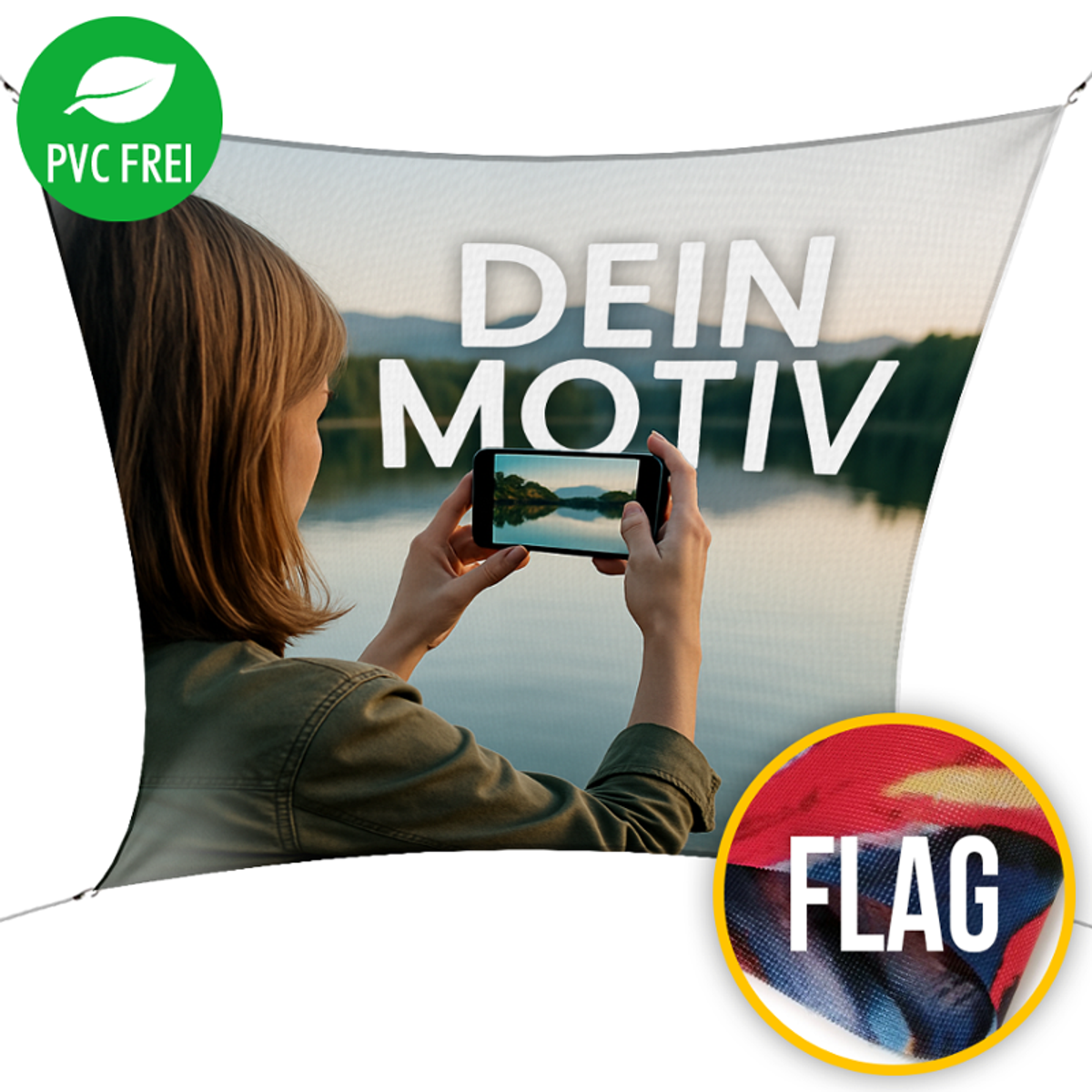 Sonnensegel selbst gestalten in Wunschgröße, Textil Flag