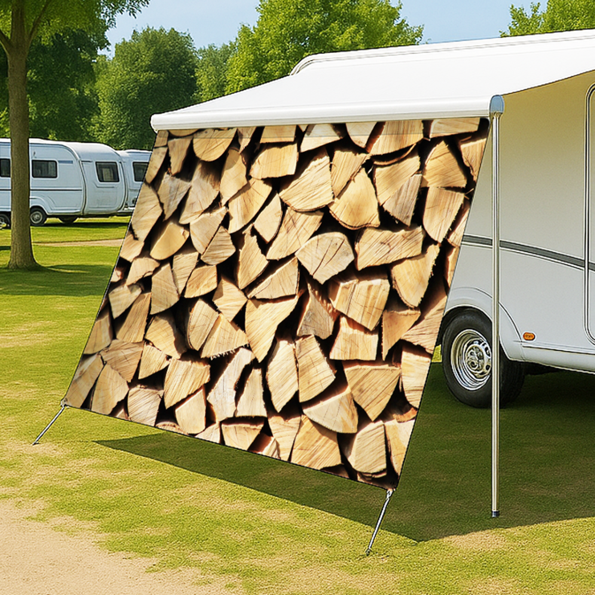Holzstapel (3160) - Camping-Markise, Sonnenblende